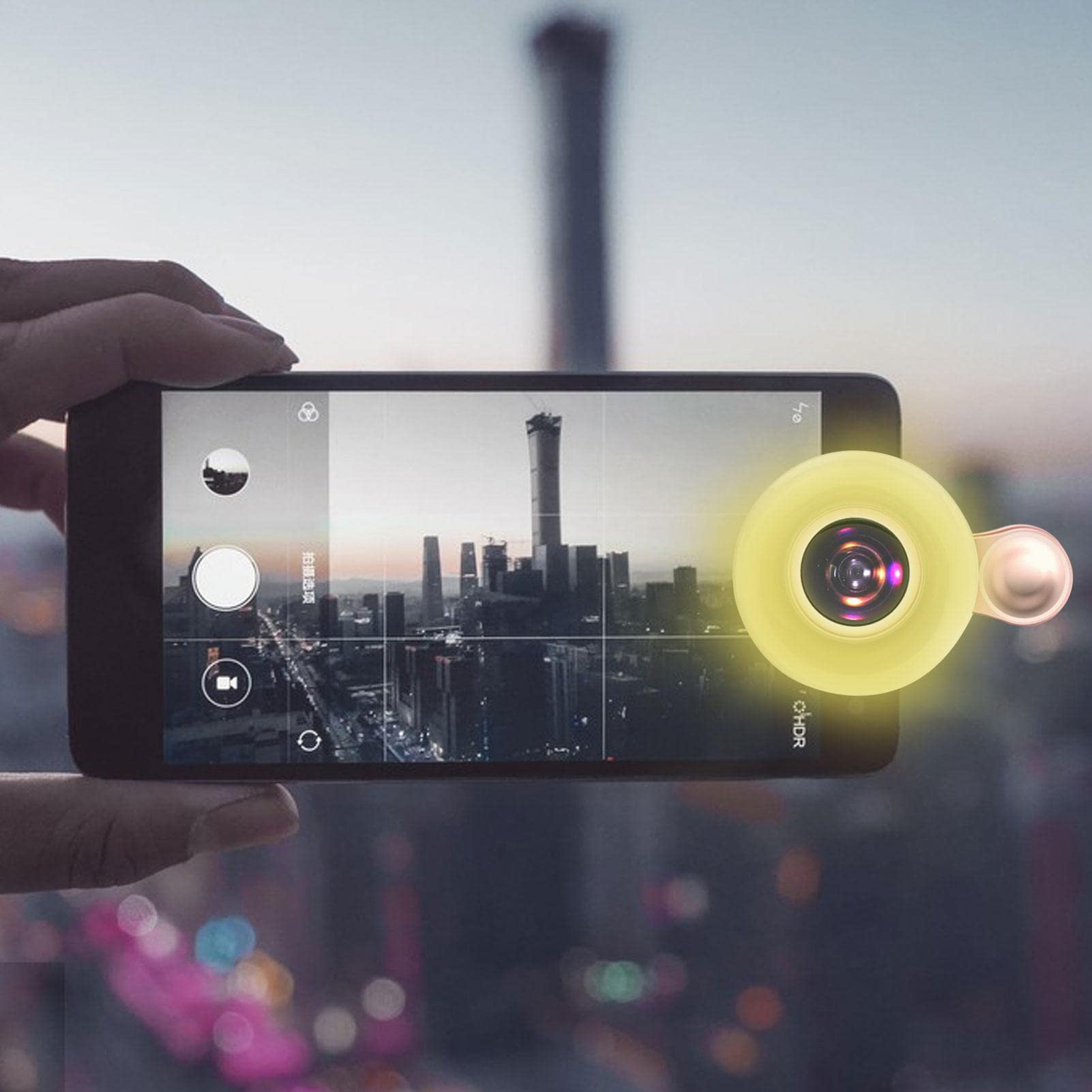 Kit Obiettivo Macro Con Luce LED Per Smartphone, Clip Regolabile, 3 Livelli Di Luminosità, Ricarica USB, Per Selfie E Dettagli