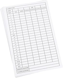lasenersm 10 Pieces Golf Scorecard Golf Score Sheet Golf Score Keeper Tracker Golf Score Cards Golf Log Book Golf Notebook Golf Record Book Keeper Golf Stat Sheet Tracker Paper Golf Stat Cards, White