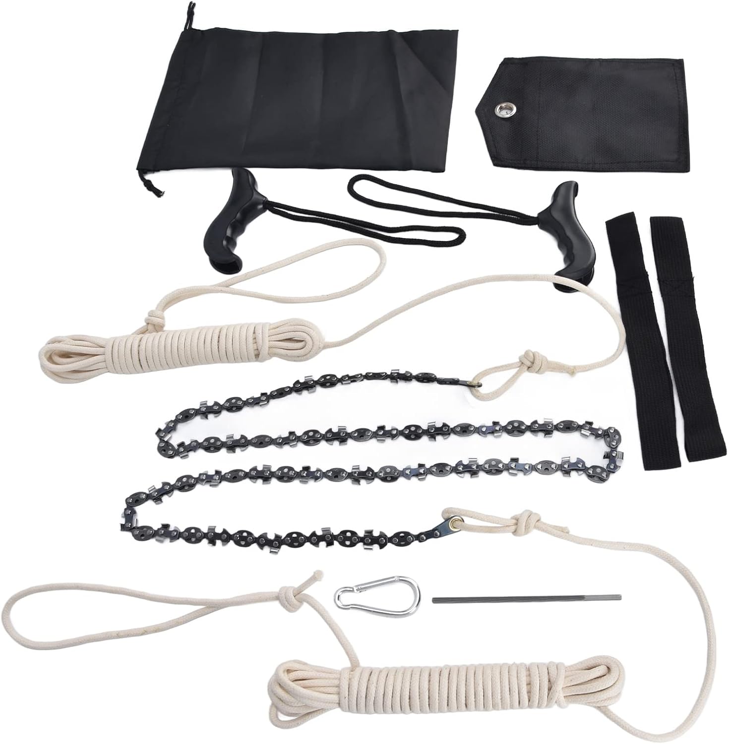 Hand Rope Chainsaw with 64 Sections 62 Teeth, 48 Inch High Reach Tree Cutter - Portable Survival Saw, Easy Pull Cord, Outdoor Camping and Tree Pruning