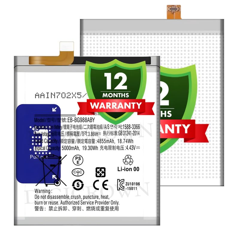 Image of Original EB-BG988ABY Battery Compatible for Samsung Galaxy S20 Ultra - (5000mAh) - 1 Year Warranty DF7