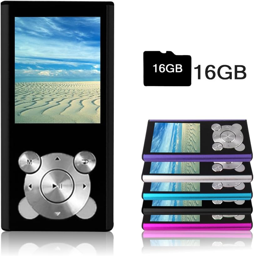 16GB MP4 Player MP3 Player Voice Recorder Music Player Media Player Portable Video Player, with Photo Viewer and E-book Reader, Digital LCD Screen Support Games (black)
