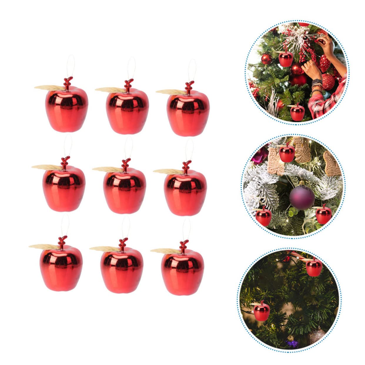 PRETYZOOM 72 STK Weihnachtsapfel-Anhänger weihnachtsdekoration drinnen Weihnachtsapfeldekor Kinder weihnachtsdeko christbaumanhänger hochzeitsgeschenk Hängende Anhänger Christbaumschmuck rot