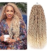Ahrencan Boho Goddess Locs Crochet Hair 22 Inch, 8 Packs Two Tone Crochet Goddess Locs With Curly...