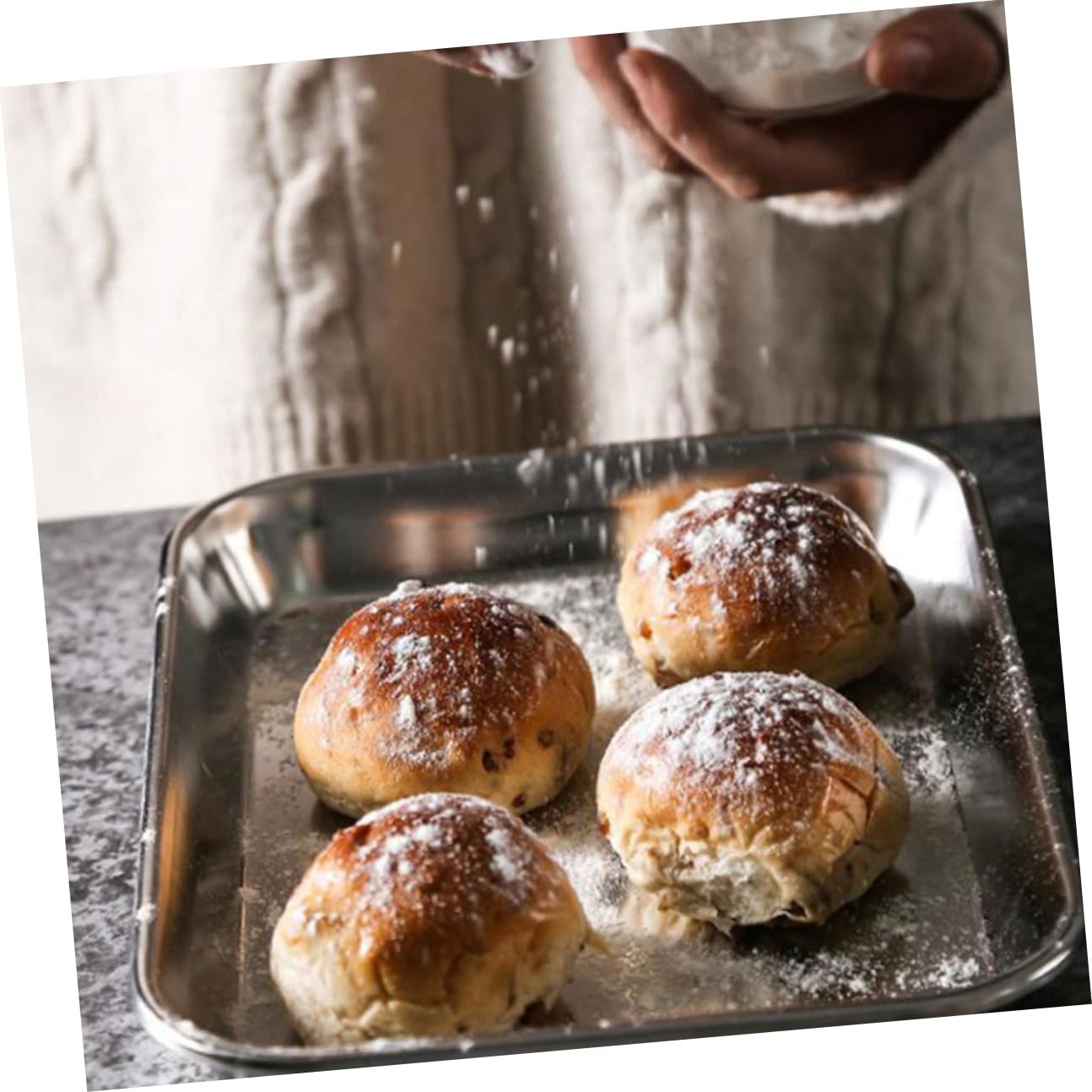 DOITOOL 3 piezas Bandejas de Horno Rectangulares de Acero Inoxidable Bandeja Multifuncional para Hornear Galletas Asar y Almacenar Aptas para Horno y Fácil Limpieza