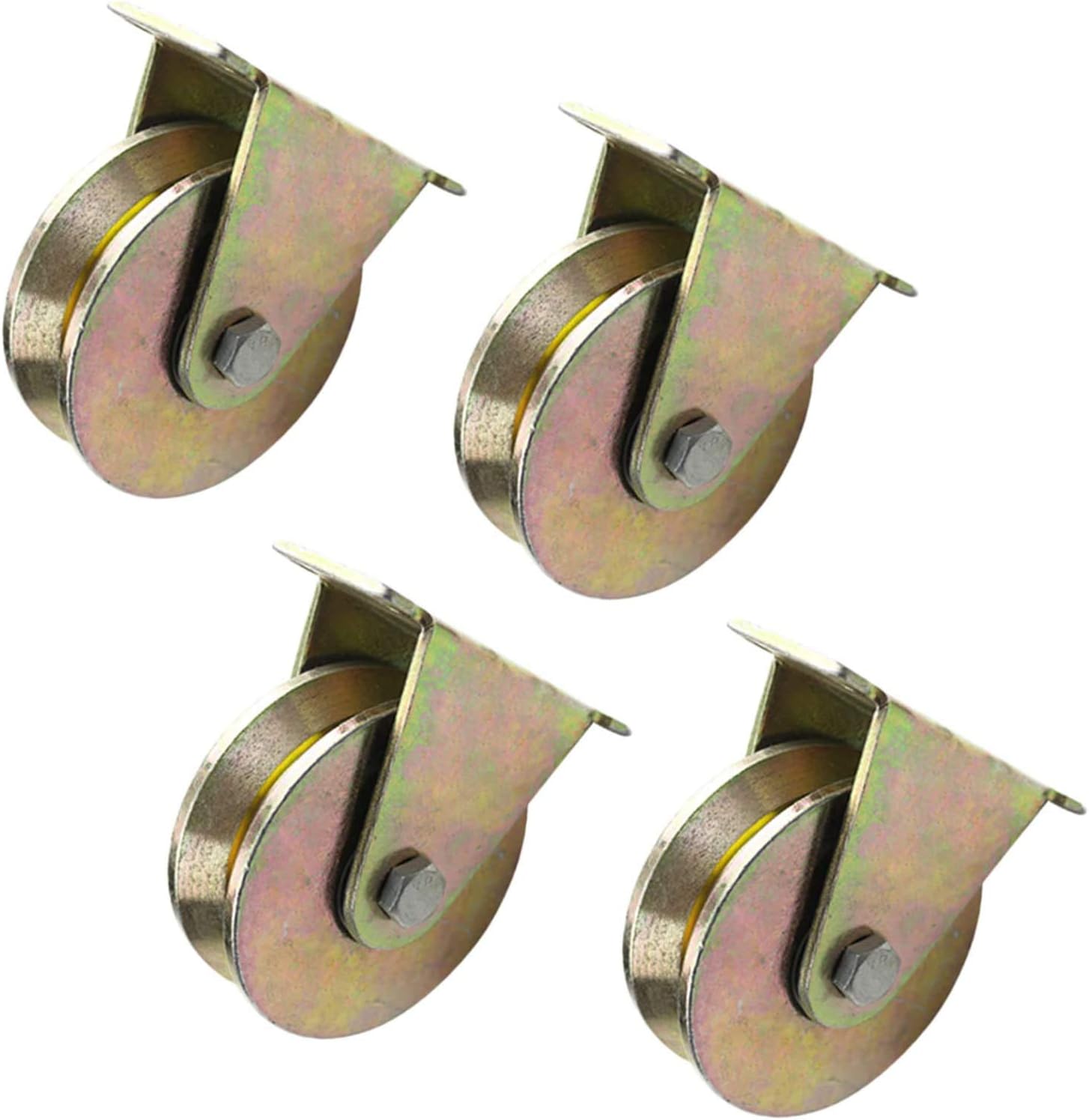 Heavy Duty Caster Wheels,Directional wheel, V Type Sliding Gate Caster Wheels,V-Groove Steel Caster Wheel,Directional Wheel,for Industrial Machines,Sliding Door(50mm/2 inch)