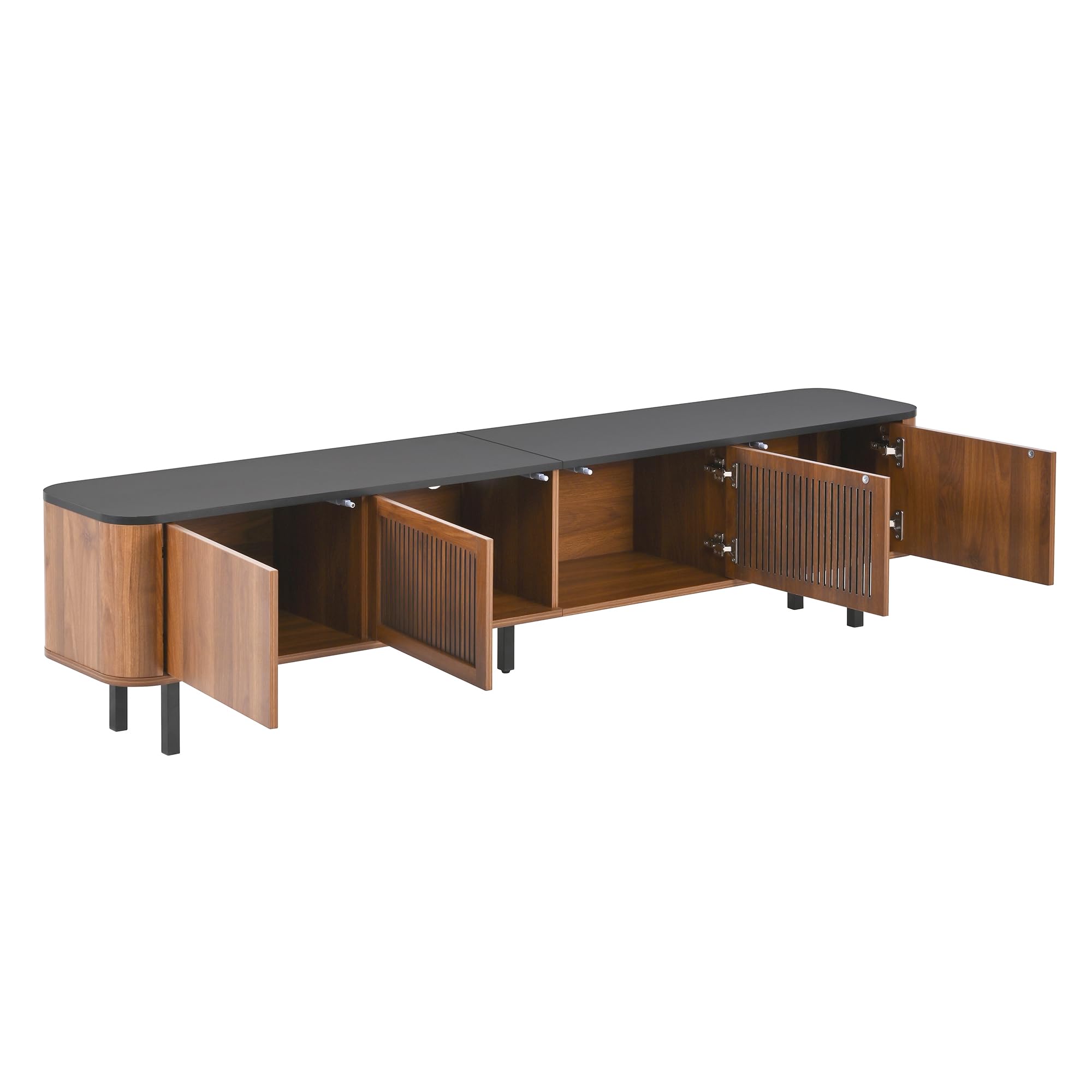 Mueble para TV moderno, color nogal, 190 x 35 x 45 cm, panel inferior, diseño único