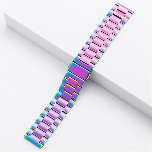 Miniatura 2 de Moran Correa de reloj de acero inoxidable de liberación rápida, correa de metal de repuesto de 0.787 in y 0.866 in para hombres y mujeres