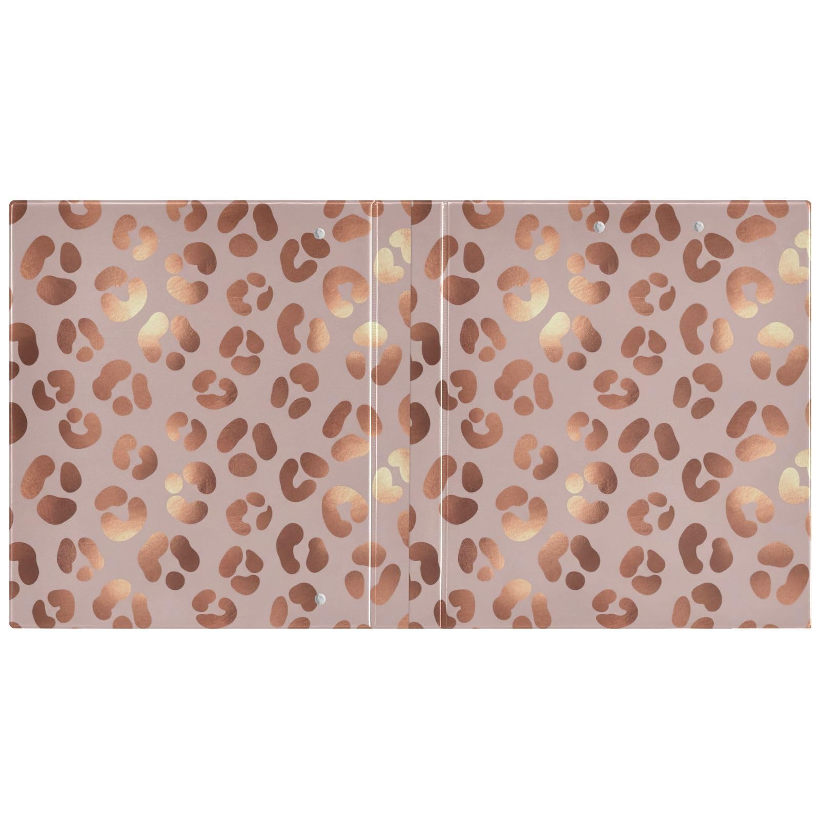 Carpeta de 3 anillos, carpeta de anillos en D rosa rosa leopardo rosa rosa paquete de 2 | Con portapapeles y bolsillos, para escuela, universidad, oficina