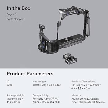 Amazon.com : SmallRig Cage Kit w/Cable Clamp for Sony Alpha