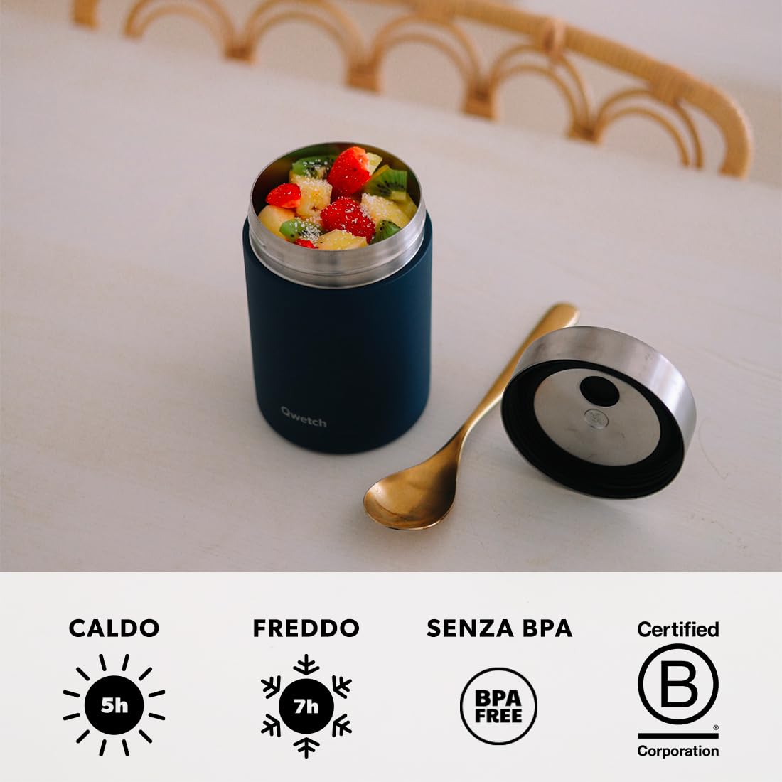 QWETCH - Contenitore Termico per Alimenti Caldi (Acciaio inox, 340 ml)