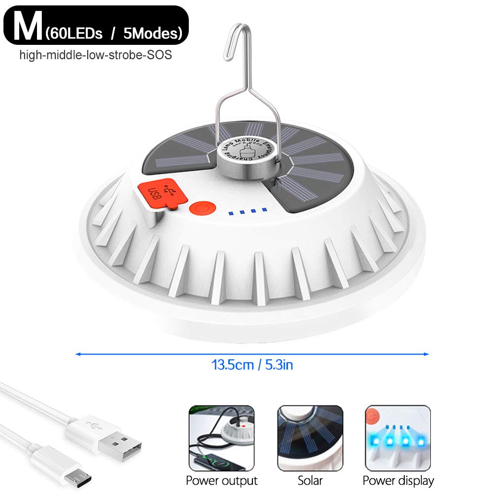 Stringa Di Luci Solari Da Campeggio 10m Con 8 Modalità, Batteria 3600mAh, Telecomando, Impermeabile IP44 - 4