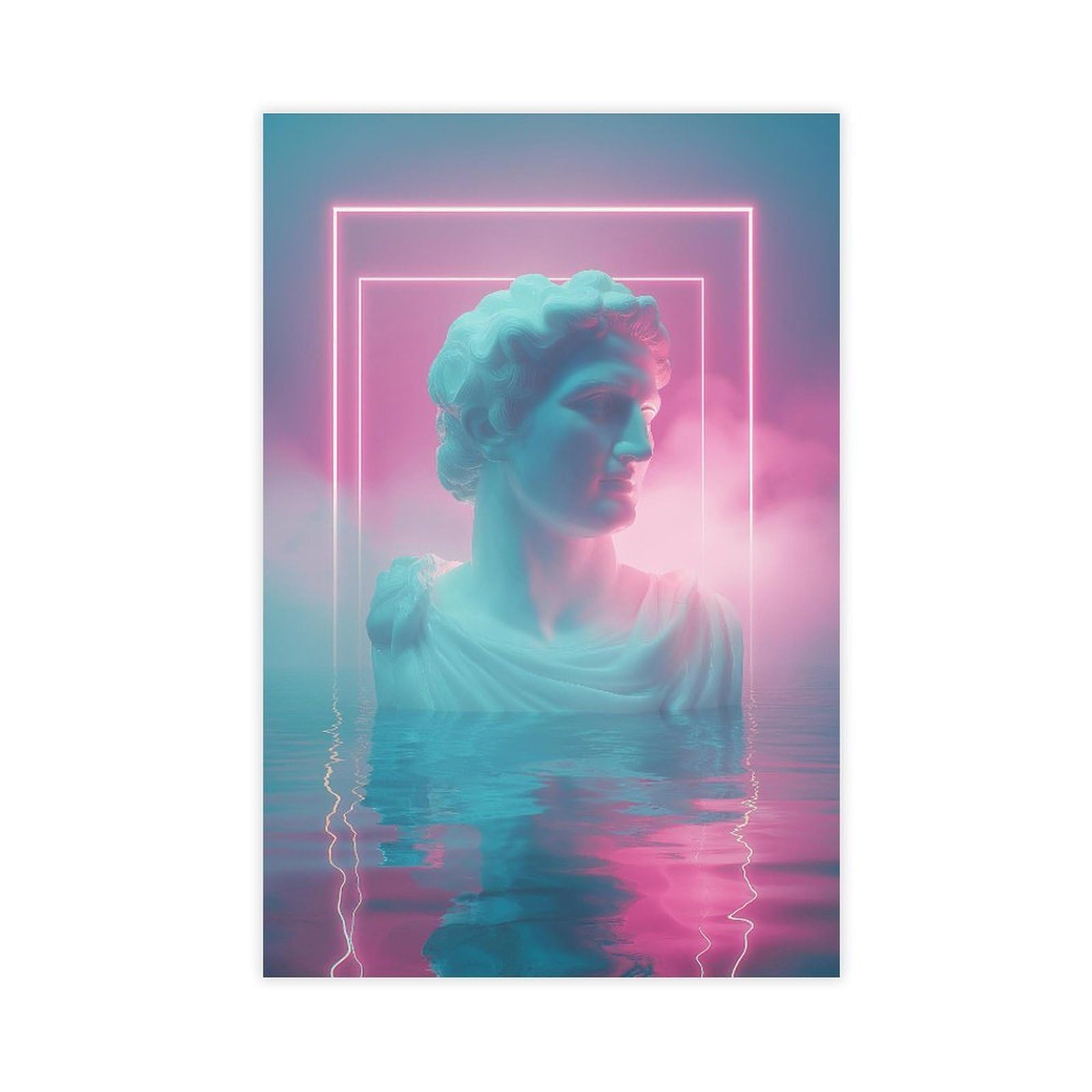 YWTJAX Vaporwave Statue Poster Canvas Poster for Bedroom Decor Gift