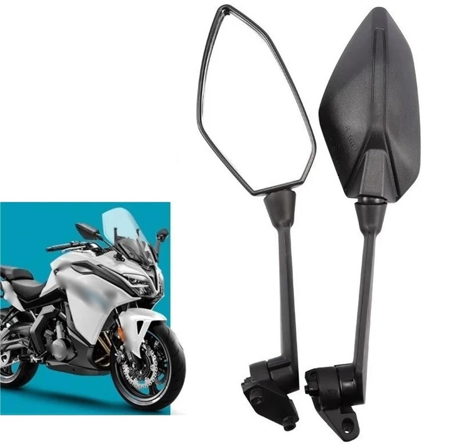Espejos Scooter Espejo Retrovisor De Motocicleta Izquierda Derecha para CFMOTO 400GT 650GT(Right2)
