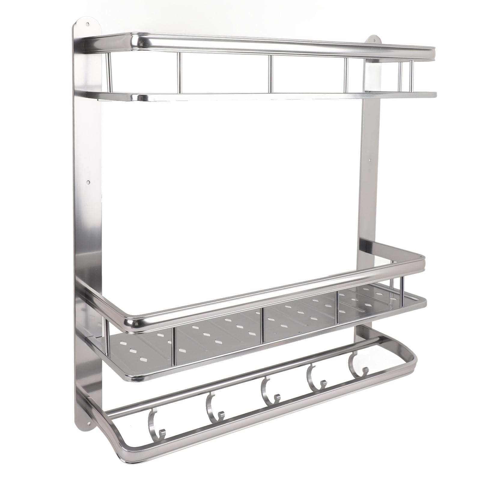 JAOCDOEN Shower Caddy Organizer Stainless Steel Wall Mounted Bathroom Shelf Rack with Towel Bar for Bathroom Storage Organization