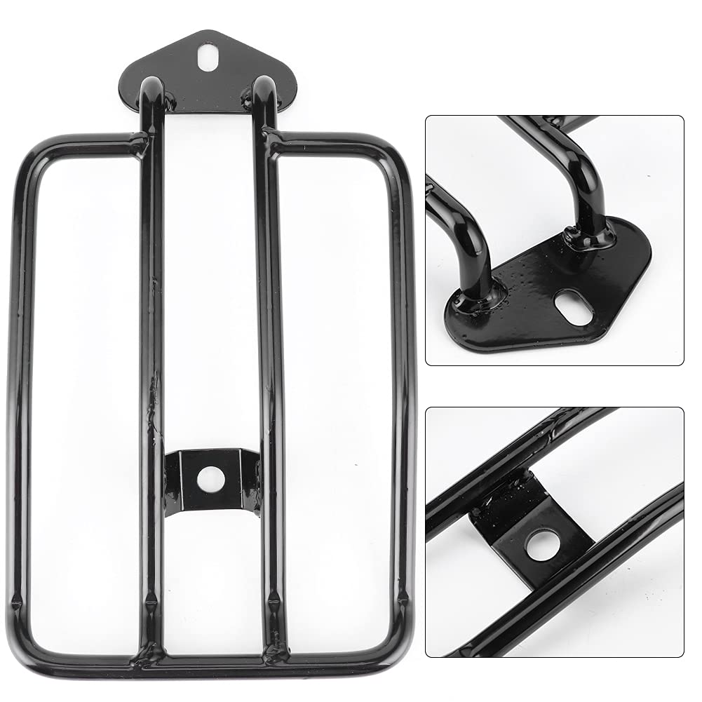 Portapacchi per sedile singolo per XL883 1200 2004-2015, ripiano posteriore per moto, struttura in acciaio resistente con rivestimento nero, montaggio universale per più modelli XL