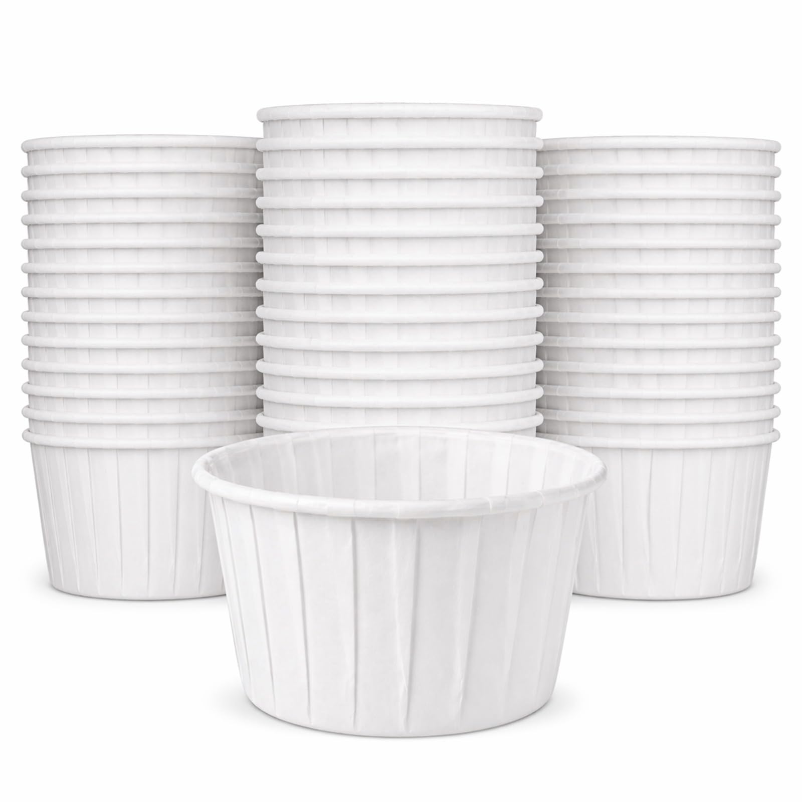 Caterco White 1Oz Paper Soufflé Cups – 1000 Pack - 30Ml Portion Pots For Sauces, Condiments, Dips, Samples & Medicine – Waxed Paper Ramekins, Sauce Cups For Catering, Kitchen & Food Use