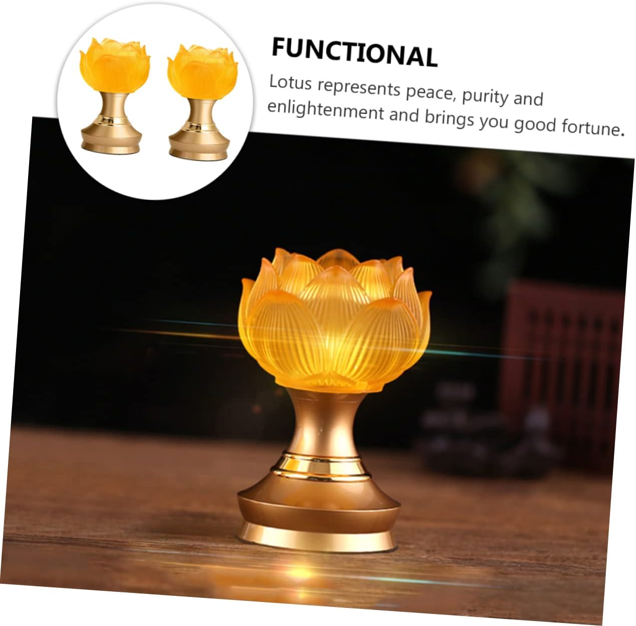 2Pcs Lotus Flower Lamp Decorative Light for Home Room Decor and Meditation Space Elegant Altar Accent Not Battery Operated