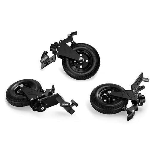 PROAIM Wheels (Set of 3) Compatible w Proaim Alpha Stand & 1x1 Square Leg Light Stands. for Camera Gears Support Stands. 360° Revolving Pneumatic Wheels, Effortless Mobility. Foot Brakes (TP-ALPA-WH)