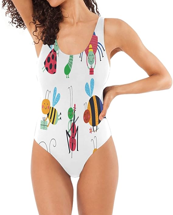 Amazon Co Jp 昆虫漫画蜂水着モノキニビーチウェア女性用ワンピース水着女の子 ファッション