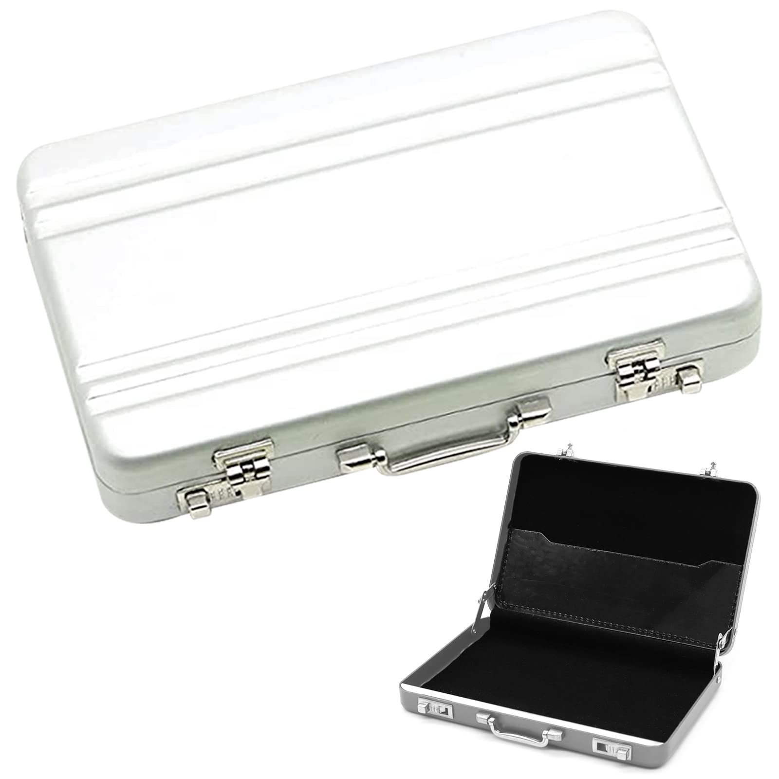 Mini Mallette à Argent En Aluminium - Porte-Monnaie Cadeau Créatif Avec Carte De Vœux