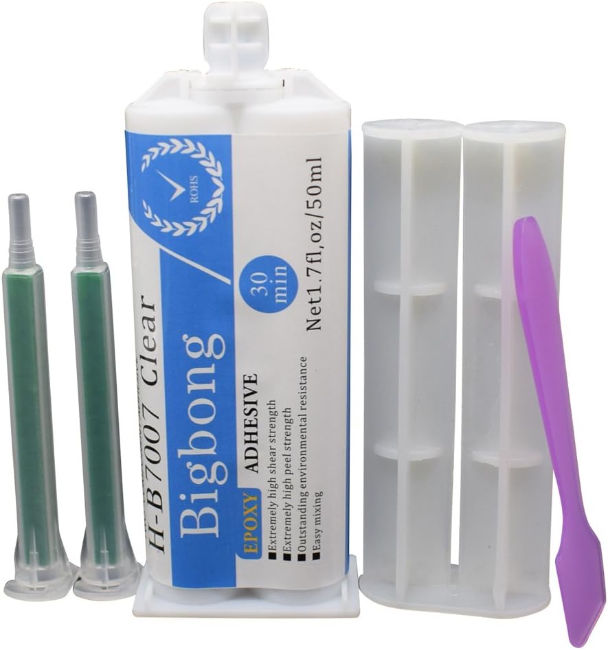 Bigbong Epoxy Adhesive Adhension A:B 1:1 Resin Glue Epoxy 50ml Transparent Glass Metal Ceramics Plastic Wood Bonding Strong Adhesive 2 Part Epoxy Resin Glue Curing Time 5-30 Minutes with Mixed Mouth