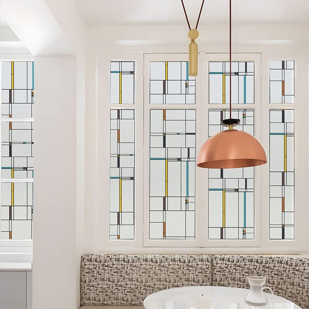 Window Clings Nordic Glass Stickers Window Stickers Glue-Free Window Decoration Suitable for Living Room Office Push Door Bathroom Privacy Window Film(60 * 200cm)