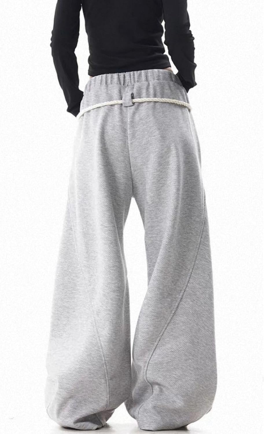 Baggy Sweatpants for Women Men High Waist Wide Leg Sweatpants Oversize Barrel Pants Casual Trousers - Image 5