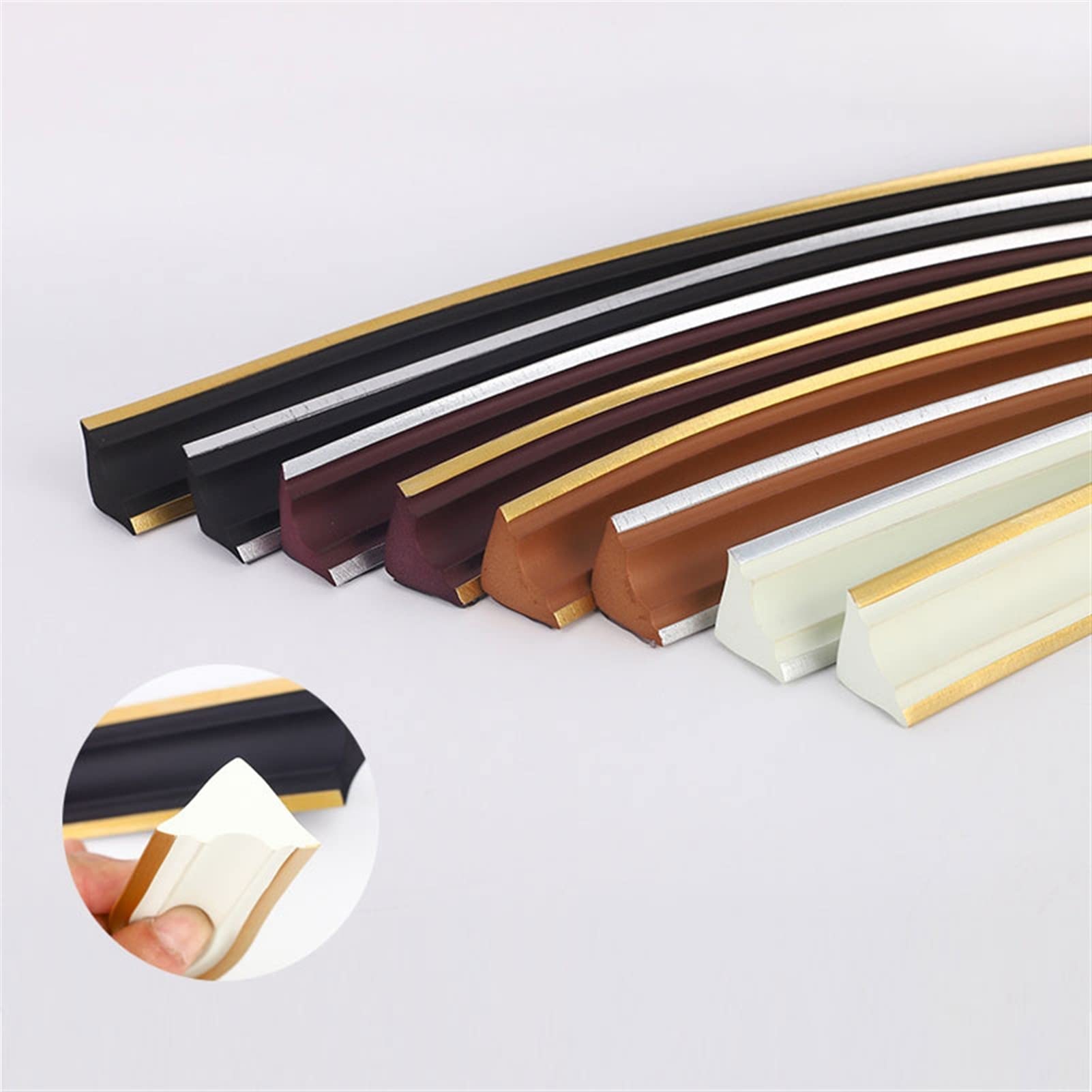 Elastyczne listwy, laminowane koraliki do płytek krawędziowych Backsplash Trim Multicolor 5 m (Nero)