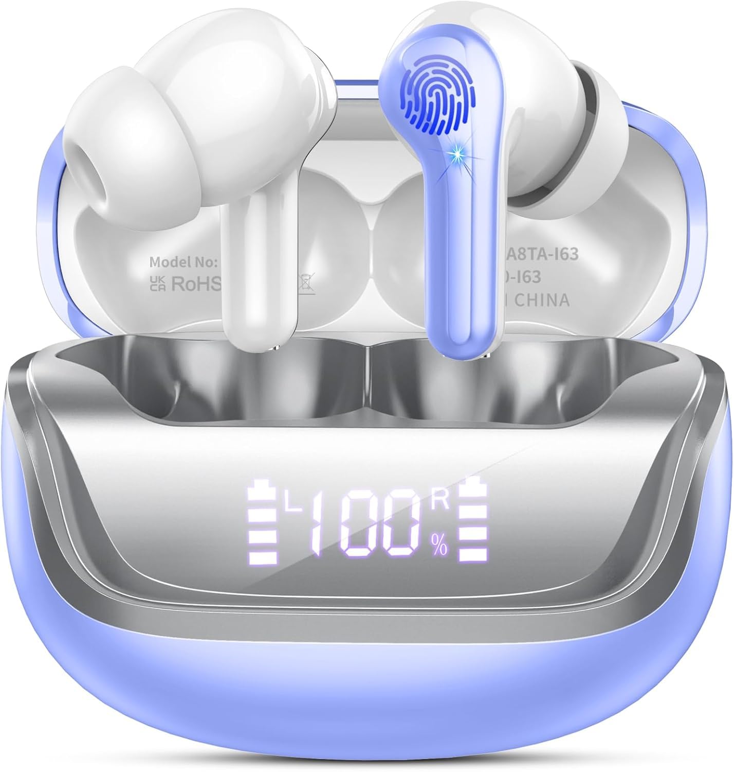 Nerunsa Bluetooth Kopfhörer, Kopfhörer Kabellos Bluetooth 5.4 HiFi Stereo, In Ear Kopfhörer mit 4 ENC Noise Cancelling Mics, 50 Std Spielzeit Kabellose Kopfhörer, IP7 Wasserdicht Ohrhörer