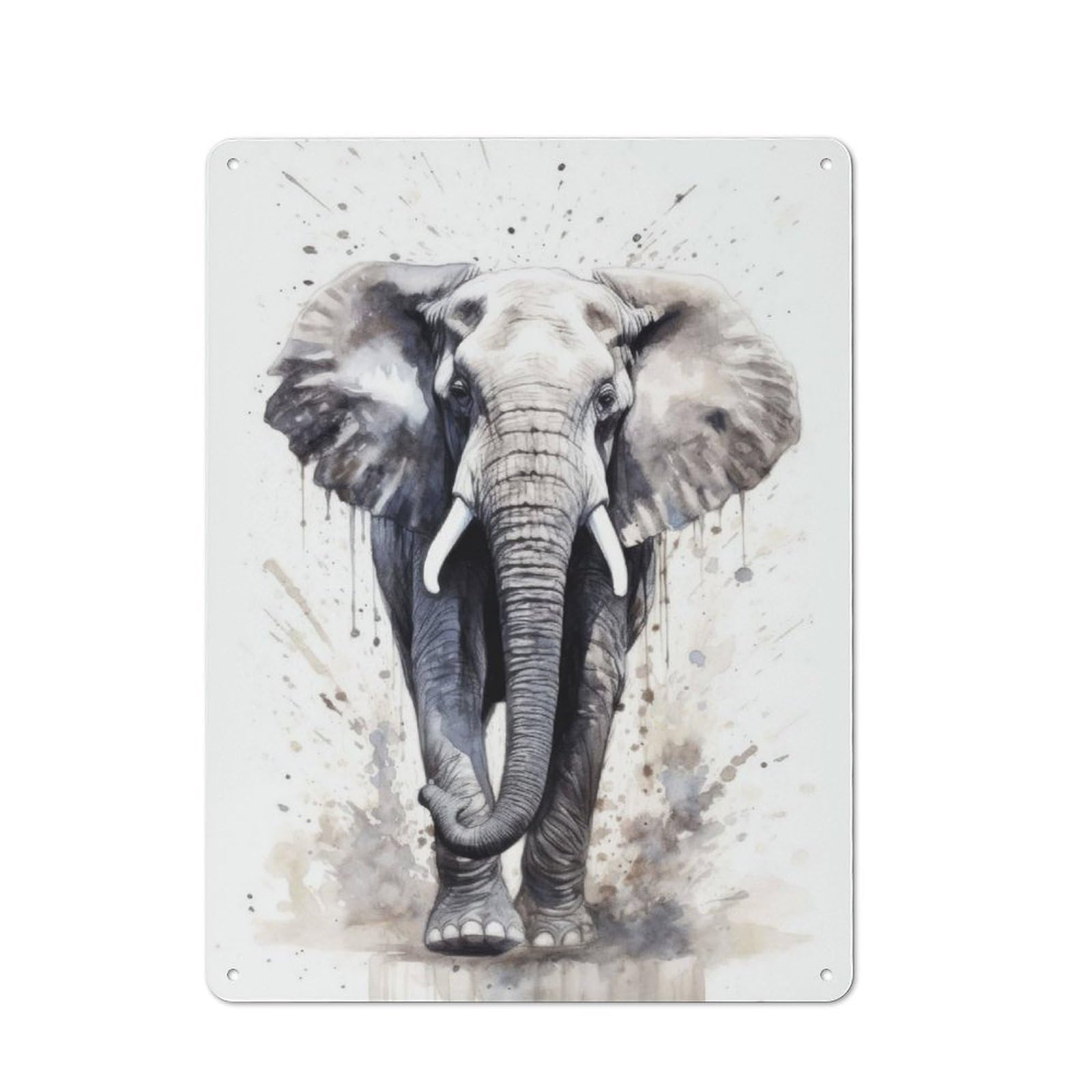 Junmoney Elephant Splashes Retro Tin Sign 40X30cm For Workshop Wall, For Collectors Of Retro Metal Wall Decor