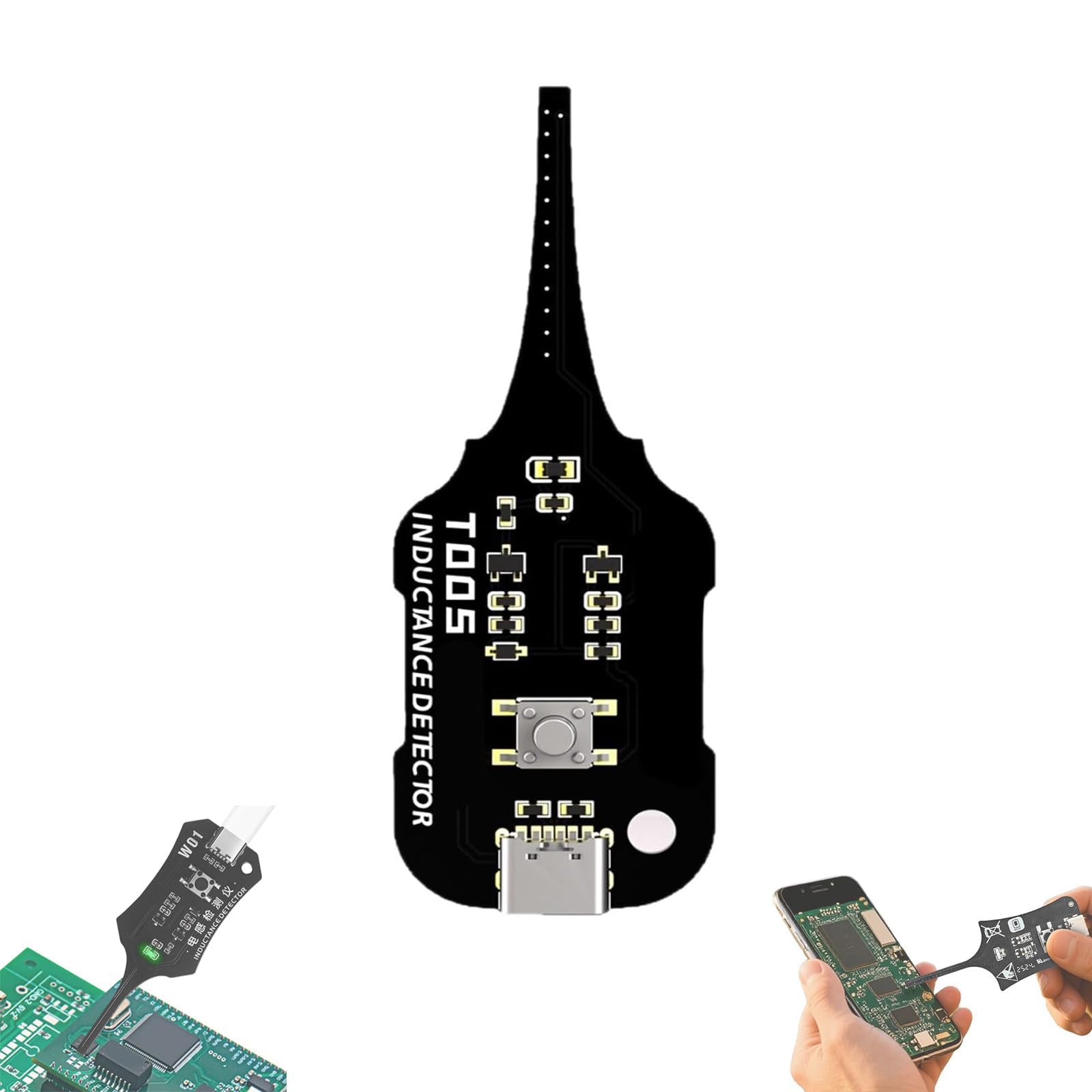 Inductance Tester XA5,Motherboard Coil Tester,Lightweight Coil Pack Tester Tool for Cars,Electromagnetic Inductor Detection Tool with Green Fault Indicator for PCB and Power Supply Repair (Black)