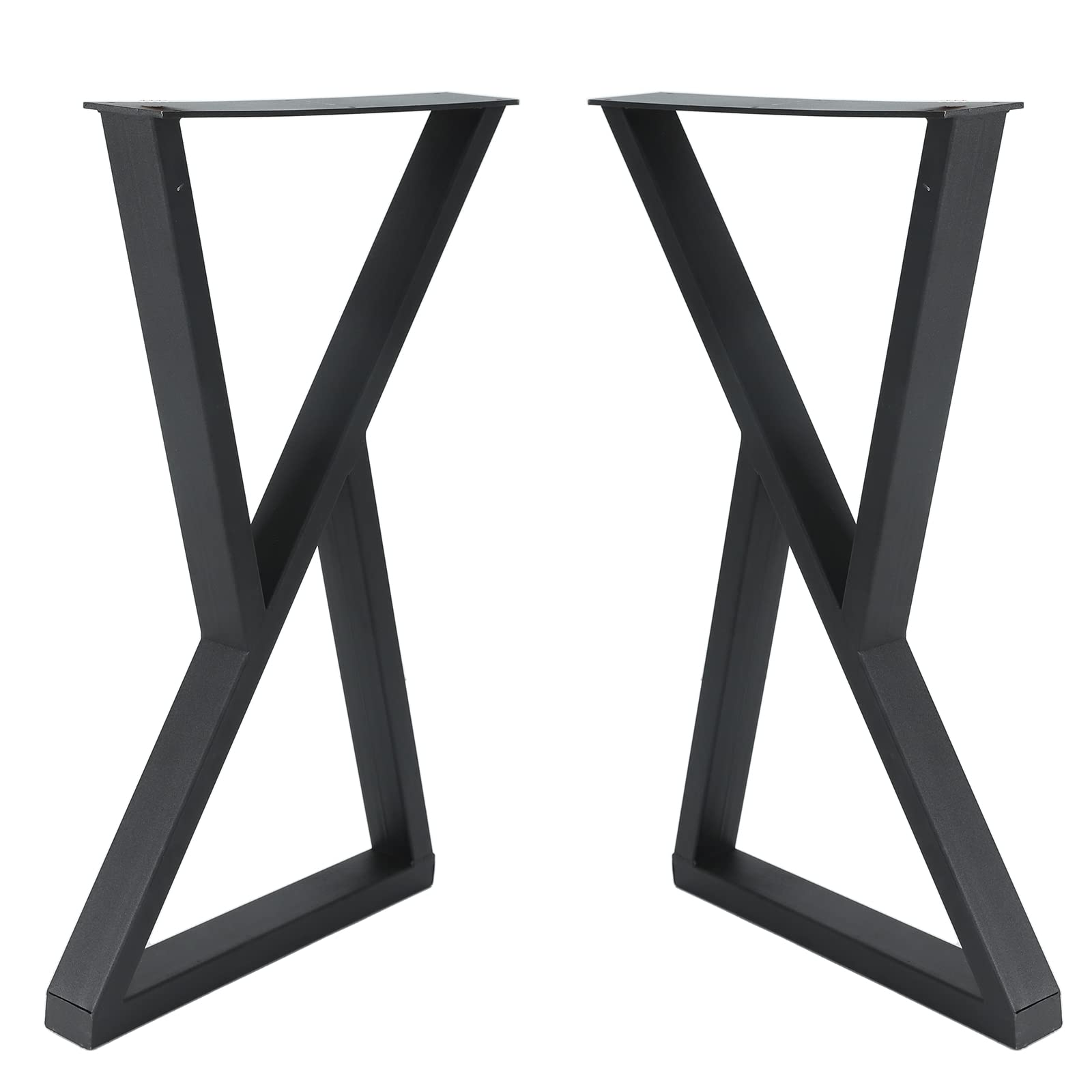 2 Pack 28" H x 17.7" W Black Z-Frame Metal Bench Legs Furniture Legs Table Legs Heavy Duty Furniture Legs Century Modern Metal Legs Tea Table Legs with Screws