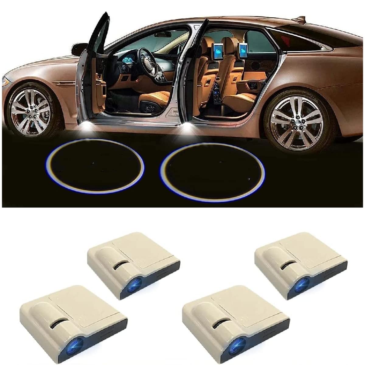 Custom Car Door Projector Lights,Personalized Logo White Car Door Lights LED Light (4Pcs)