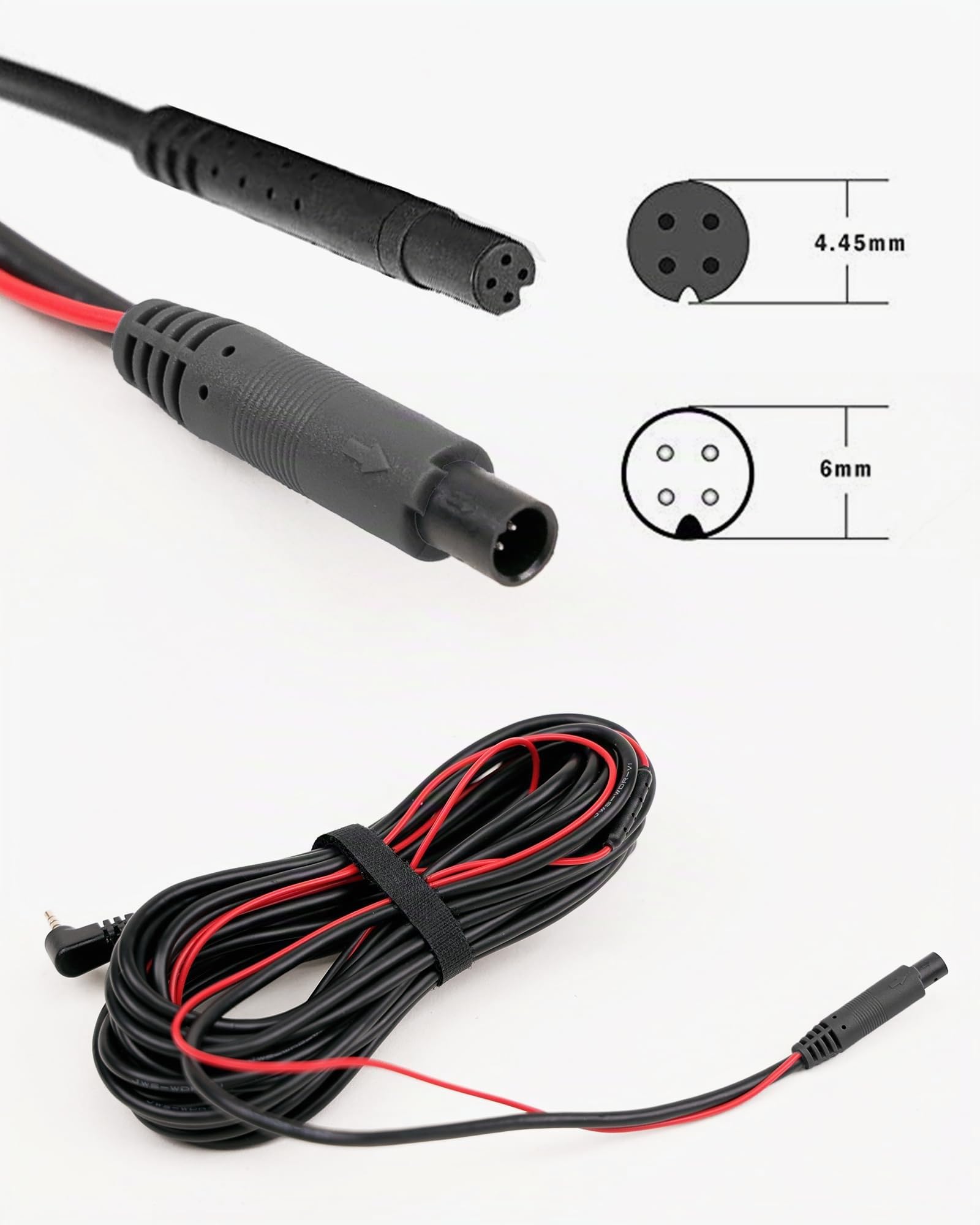 WOLFBOX 15m längeres Rückfahrkamera-Verlängerungskabel für i17 / i07 / G840S / G840H / G900 / G930 / G850 / G850PRO / G900PRO Version mit 2,5 mm Klinkenstecker (4-polig) für Rückspiegel-Dashcam