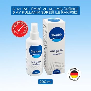 Antiseptik & Dezenfektan Yara Temizleme, Pansuman ve Bakım Solüsyonu (200 ml)