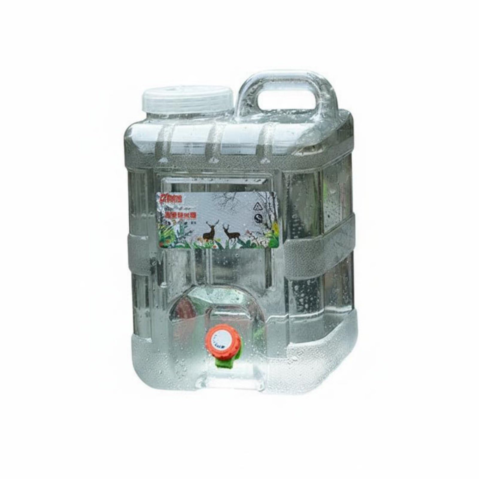 Food-Grade Water Jug with Spigot Sturdy Car Water Storage Container Reusable Leak-Proof for Campers, Hikers, Home Use, 15L, Vertical Square-image-11