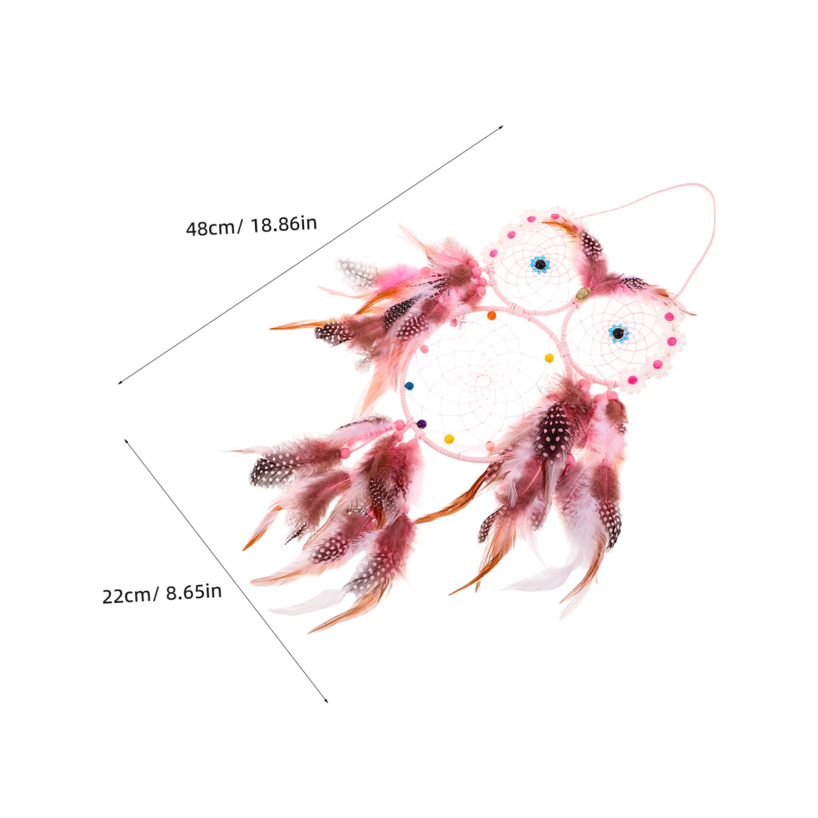 GRIRIW Owl Dream Catcher Wall Hanging Decoration Whimsical Boho Style Ornament for Easy to Install Hanging Owl Decor for Bedroom Unique Home Decor