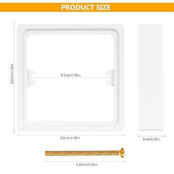 2 Pcs White Light Switch Spacer 20mm White Single Socket Spacer Rings, Socket Switch Spacers for Electrical Installations, Electrical Outlet Extender Box for Home Office
