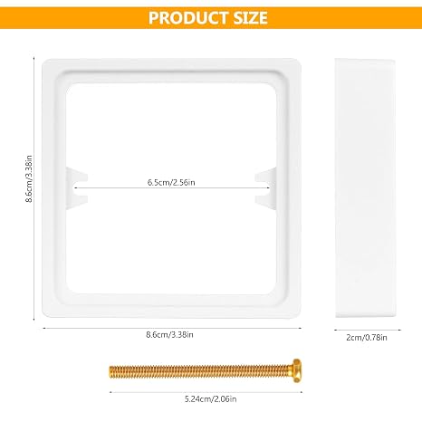 2 Pcs White Light Switch Spacer 20mm White Single Socket Spacer Rings, Socket Switch Spacers for Electrical Installations, Electrical Outlet Extender Box for Home Office