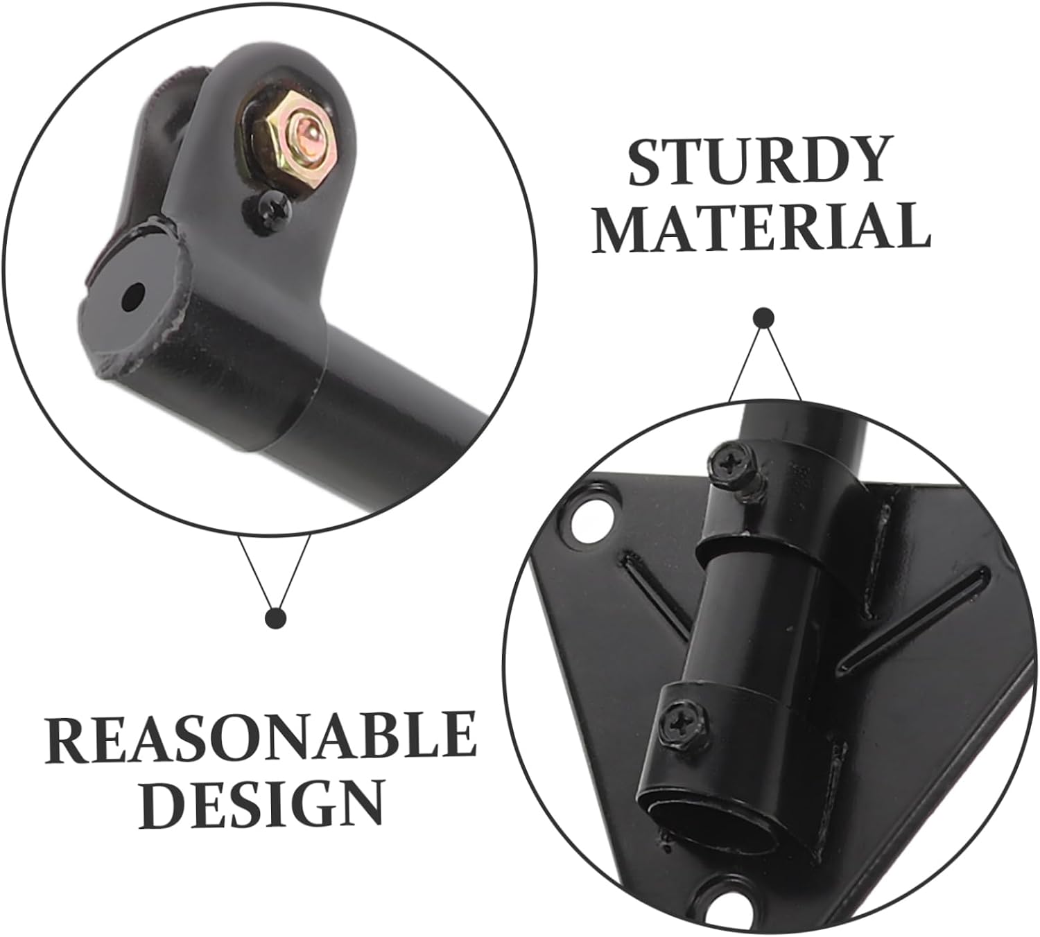 1set Wall Mount Electric Fan Bracket Heavy Duty Iron Support Fastening Screws Curved Design Installation Homes Offices and Industrial Spaces