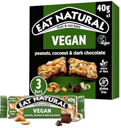 Image of Eat Natural Protein Fruit & Nut Bars By Any Flavor (Eat Natural Fruit & Nut Vegan Peanuts Coconut & Dark Chocolate 40g X 3)