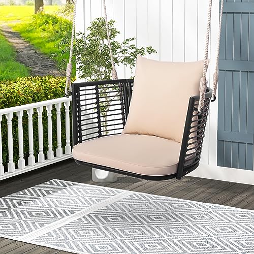 Image of Tangkula 2 Pack Outdoor Hanging Porch Swing with Cushions, Single Person