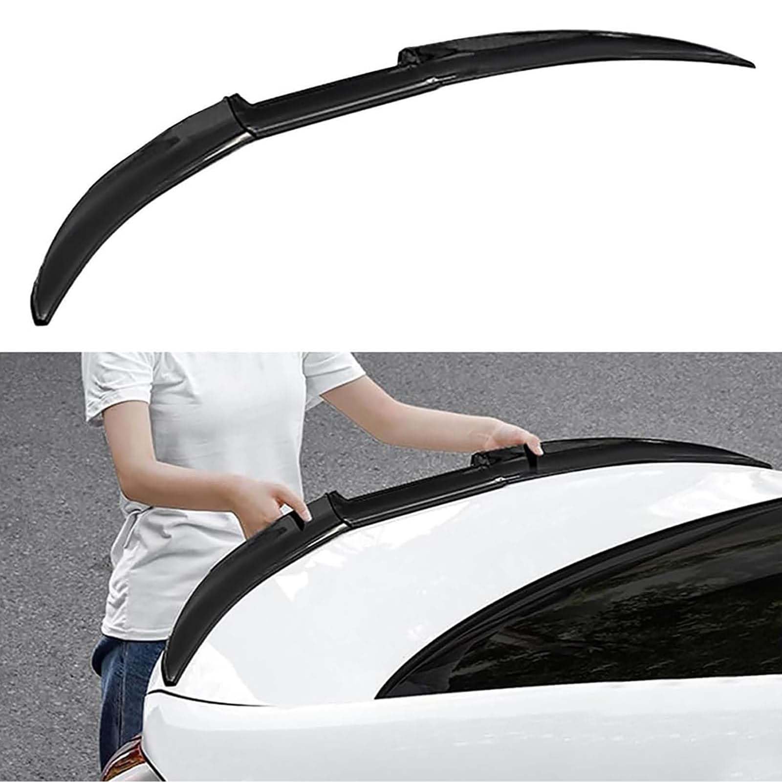 LKILFUWX for Tesla Model 3 Highland 2023-2025 Rear Spoiler, Aerodynamic Rear Trunk Wing Tail Spoiler Boot Lip, Performance Style Exterior Accessories, Glossy Finish