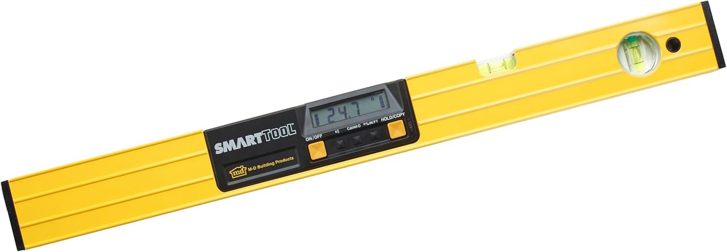 M-D Building Products 92288 SMARTTOOL® 24 Inch Digital Level: Precision Measurement with LCD Screen, Audible Alerts, Water Resistance, High Visibility, and Heavy-Duty Aluminum Frame