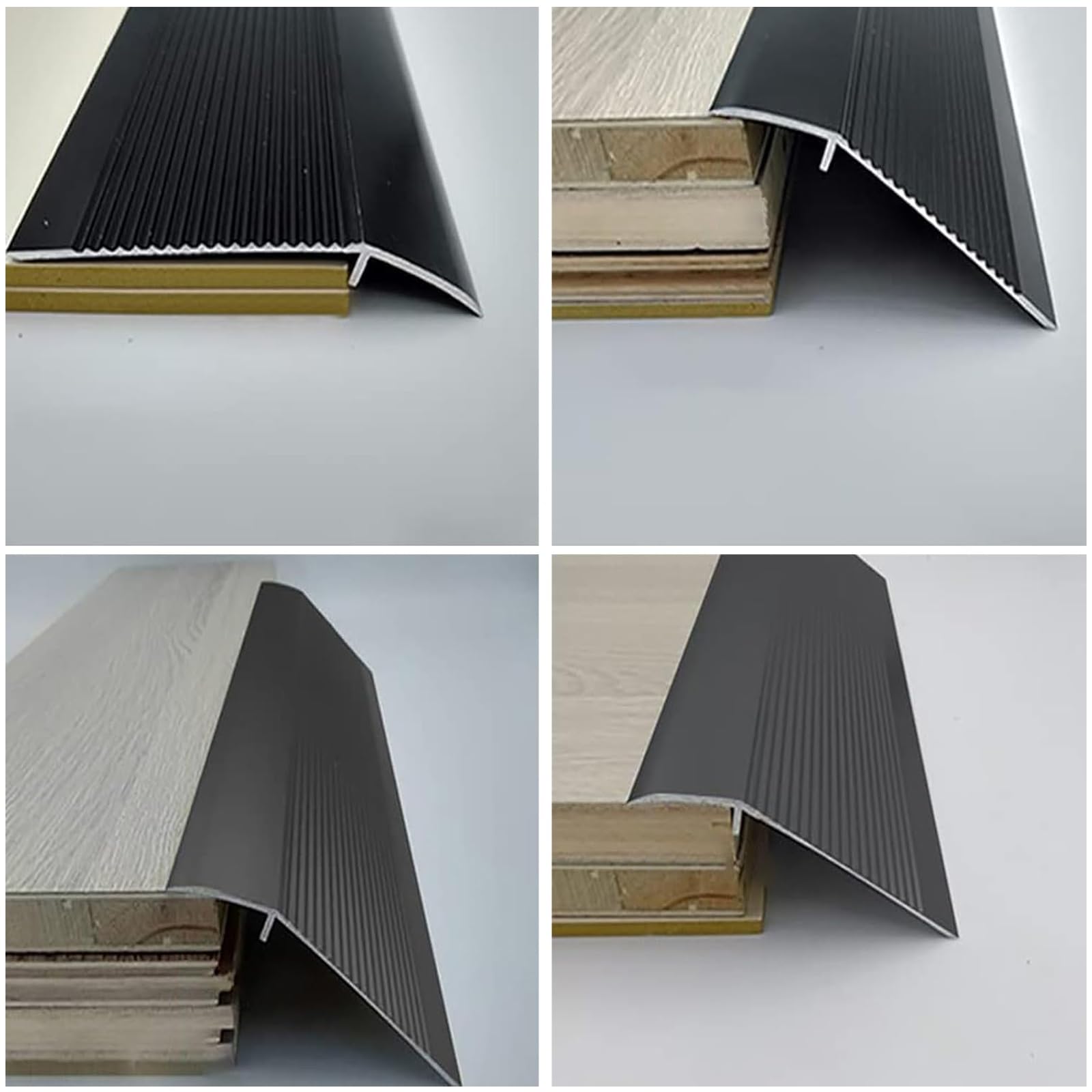 SAGIDAR Barre De Seuil, Seuil De Porte Barre Robustes, Rail De Transition en Aluminium, Baguette Recouvrement pour Porte D'entrée/Balcon, Prévenir Les Chutes, pour Sol Irrégulier/Bords Tapis