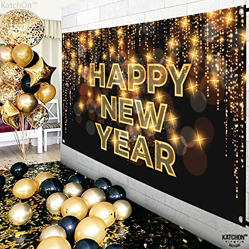 Image of KatchOn, XtraLarge Happy New Year Banner - 72 x 44 Inch | Happy New Year Backdrop for New Years Decorations 2026 | NYE Eve Banner for NYE Decorations 2026 | New Years Eve Party Supplies 2026