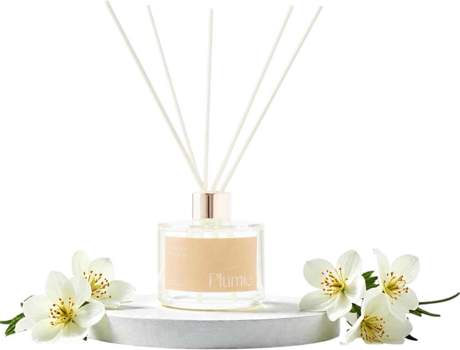Reed Diffuser - 8.5 oz - White Tea & Jasmine Scent - Long-Lasting Fragrance for Continuous Freshness & Odor Neutralizing - Paraben-Free and Cruelty-Free