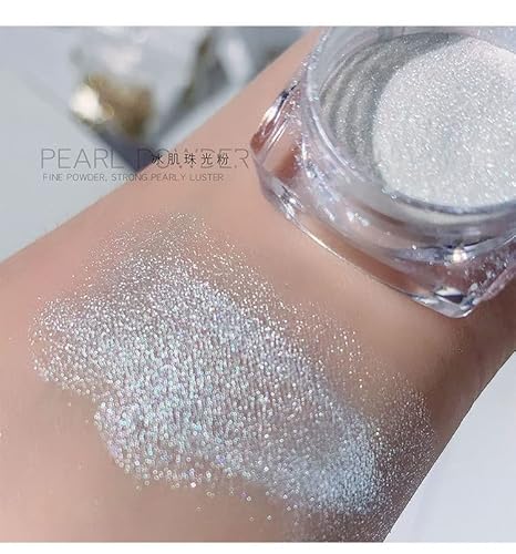 2 Same Boxes Pearl Powder,Ice Transparent Aurora Nail Powder,Neon Rainbow Holographic Chameleon Powder Chrome Iridescent Pigment Pearlescent High Gloss Nail Art Glitters #TOP3