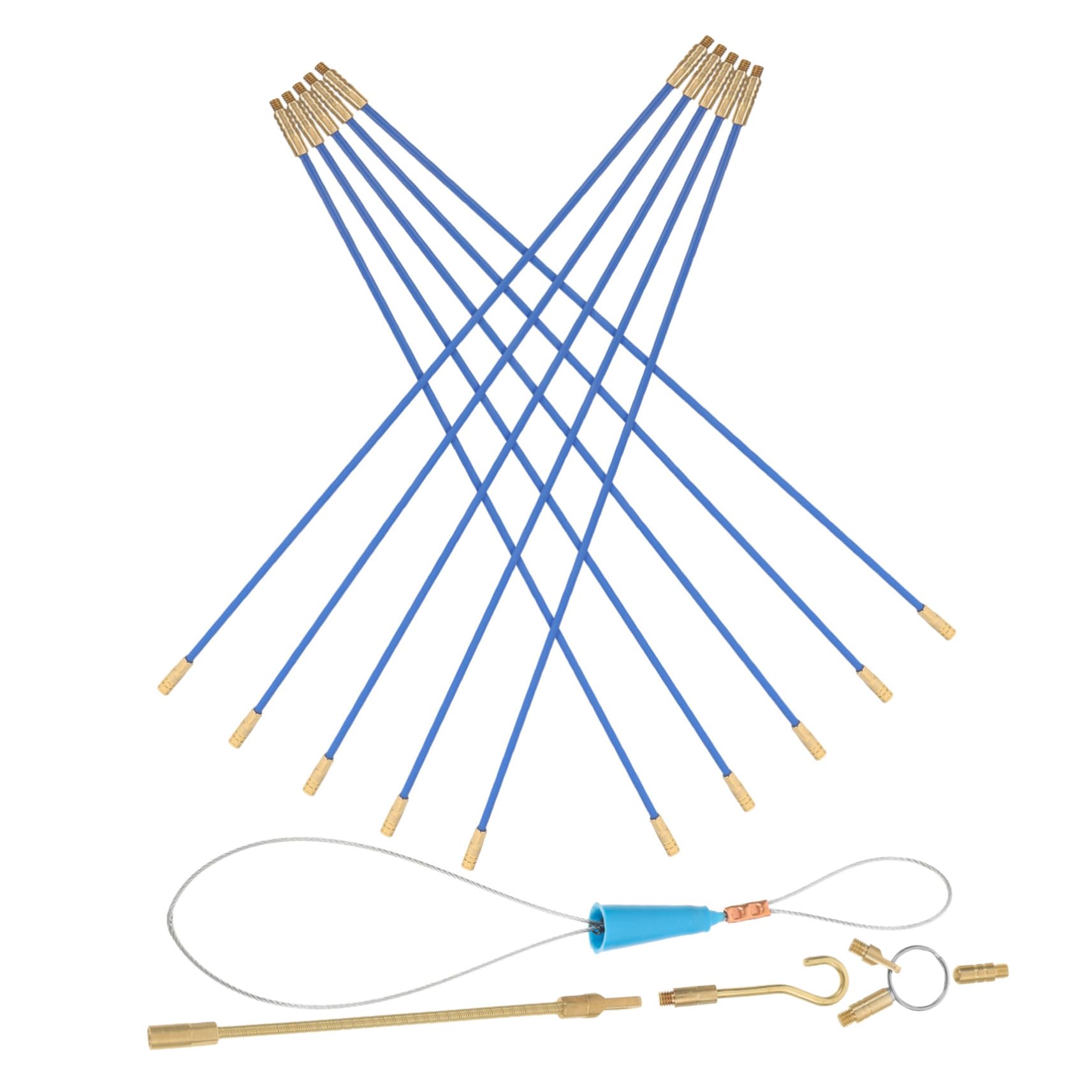 Cinta de fibra de vidrio con varillas flexibles para pescar cables