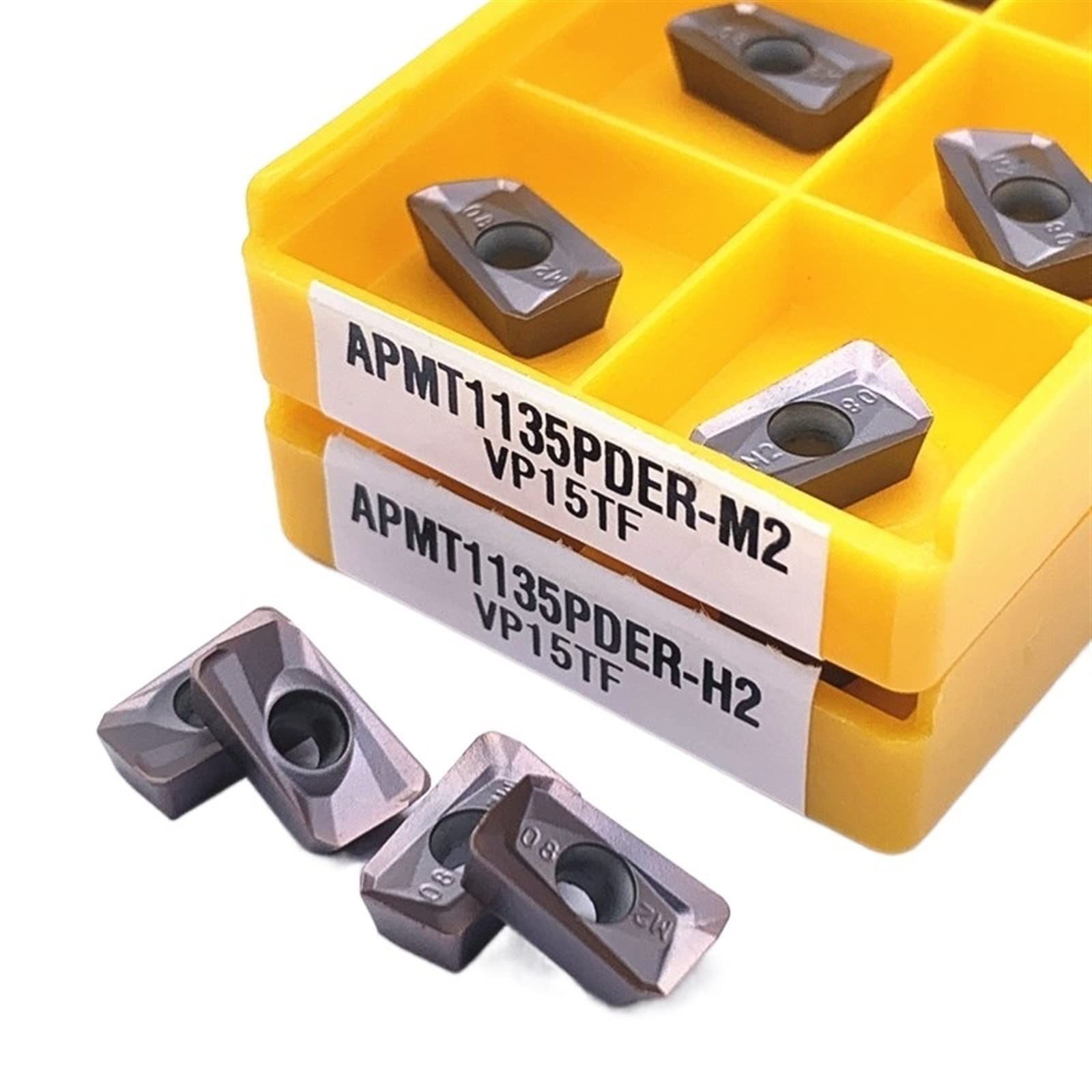 Torneado de insertos indexables de carburo APMT1135 M2-15TF Insertos de carburo Torno Cortador Herramienta torneado Máquina CNC Herramientas corte(APMT1135 M2-15TF)